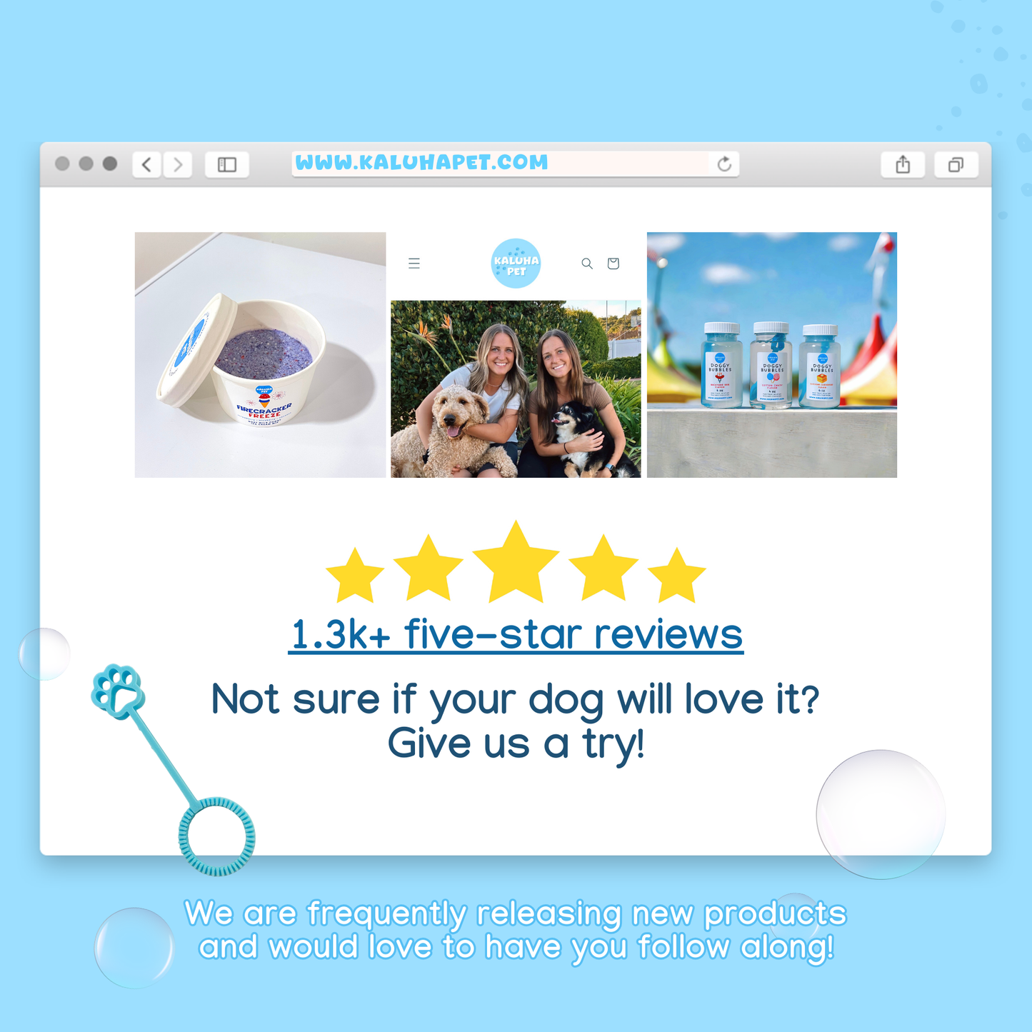 Flavored Dog Bubbles | Non-Toxic, Pet-Safe Bubble Solution