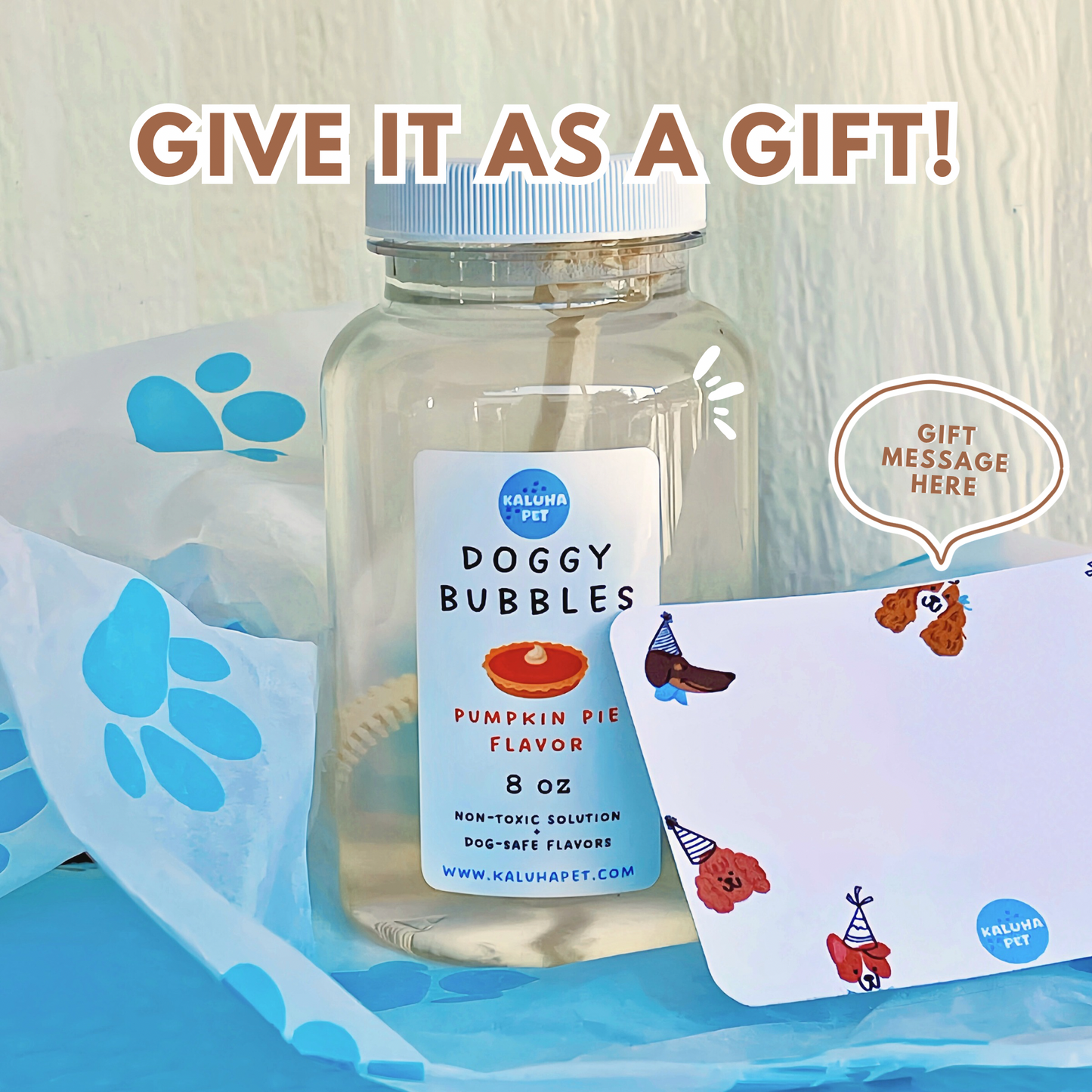 Gourmet Dog Bubbles | Scented & Flavored for Pets | Non-Toxic Solution, 4 ounce and 8 ounce