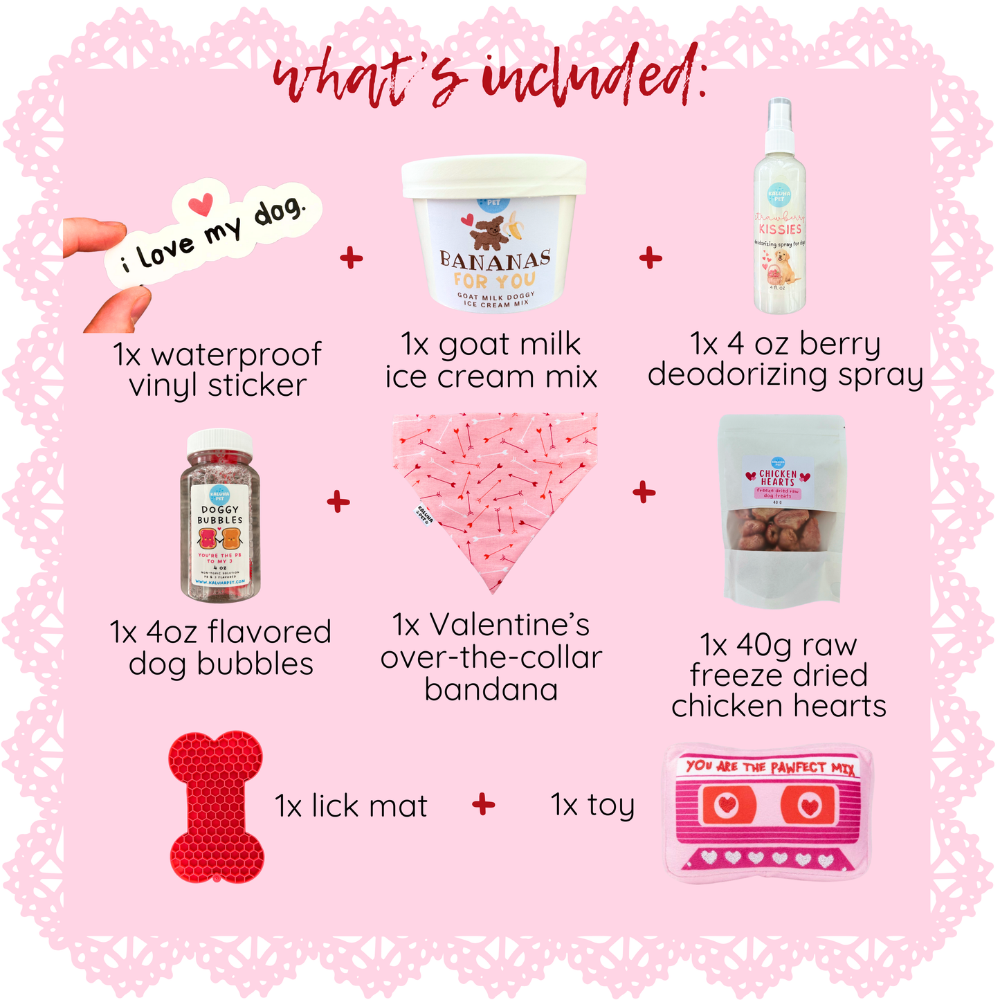 Valentine's Dog Gift Box | Themed Dog Treats, Toys, and Accessories