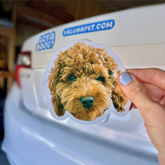 Custom Pet Face Car Magnet | Waterproof & UV Laminated | 30 mil Heavy Duty Vehicle Magnet