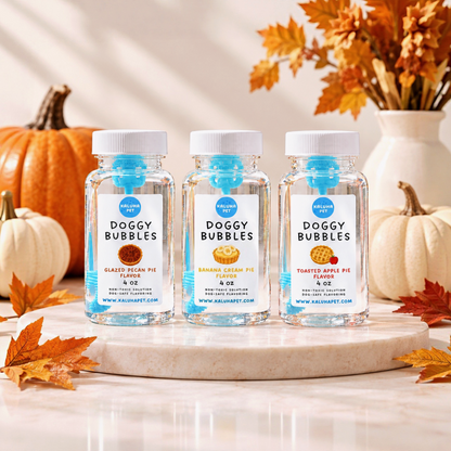 Autumn Pie Dog Bubbles Trio | Banana Cream Pie, Glazed Pecan Pie, Toasted Apple Pie | Harvest Collection