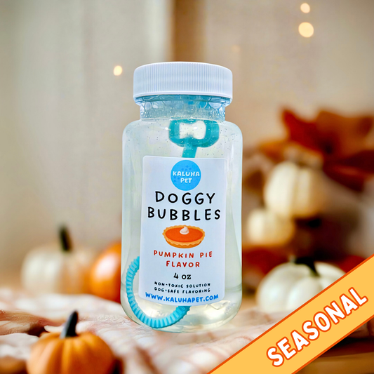 Pumpkin Pie Flavored Pet Bubbles | Scented & Flavored for Pets | Non-Toxic Solution, 4 ounce and 8 ounce