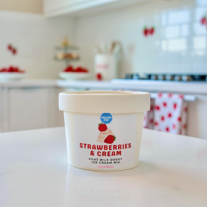 Strawberries & Cream Goat Milk Dog Ice Cream Mix