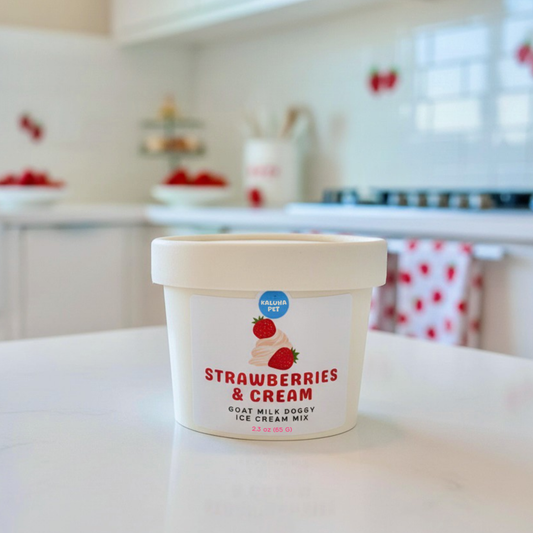 Strawberries & Cream Goat Milk Dog Ice Cream Mix