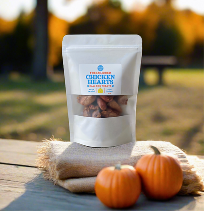 Freeze-Dried Raw Chicken Hearts | Single Ingredient, Natural Dog Treat