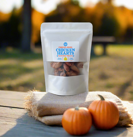 Freeze-Dried Raw Chicken Hearts | Single Ingredient, Natural Dog Treat
